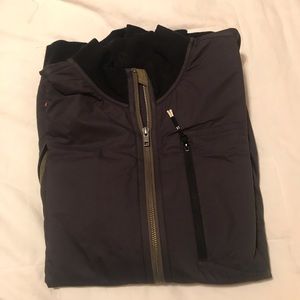 Poler jacket black and green zip up- size M
